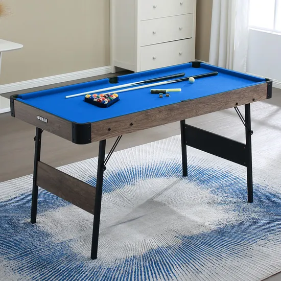 Stylish 59" Solid Plywood Folding Billiard Pool Game Table Fold up Snooker Table with Pingpong and Push Hockey, Tp-5910