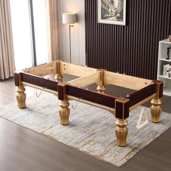 Professional Competition Billiard Table Set Black Eight Gold Table Leg Standard Billiards with a Full Set of Billiard Accessories