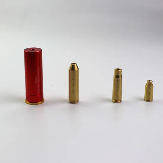 Erains Tac Optics Gold Full Brass Cal: . 9 Cartridge Red Laser Pointer Bore Sighter (ES-LCBS-11)