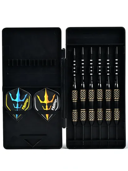 High Quality 22g Steel Tip Dart Sets 6 PCS Brass Barrel with Aluminum Shafts, PVC Flights, Dart Tools Kit and Carrying Case