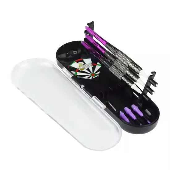Gentry Live Soft Tip Dart Set Purple Nylon Shafts + Brass Barrel + White Soft Dart Tip for Electronic Dartboard