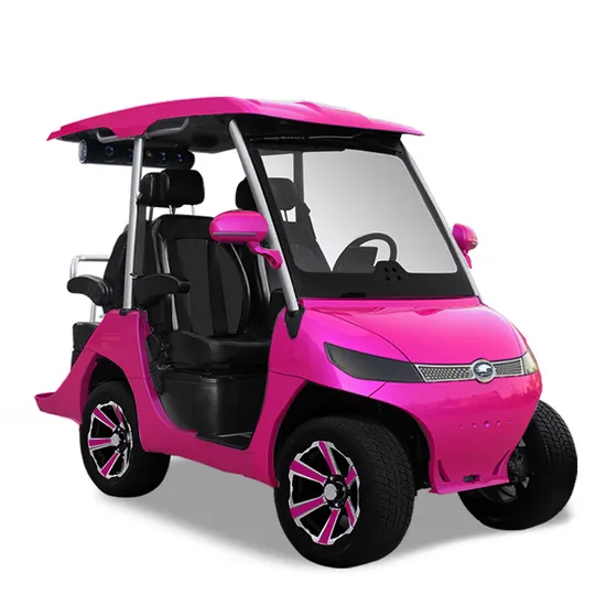 Pink Electric Buggy Utility Vehicle Lithium Battery Luxury Golf Cart