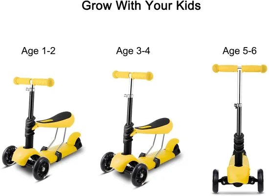 Height Adjustable Seat Removable Children Kick Scooter