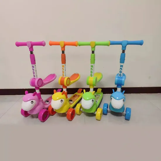 Children′s 3-in-1 Scooter: Children Can Sit on It, Can Slide, Fold, Flash, 2-5 Year Old Male and Female Babies, Slide, Slide, High Bike Height