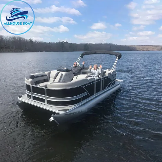 New 23FT Aluminum Pontoon Boat Electric Aluminum Luxury Pontoon Catamaran Fiberglass Pontoon Boat with Motor for Sale