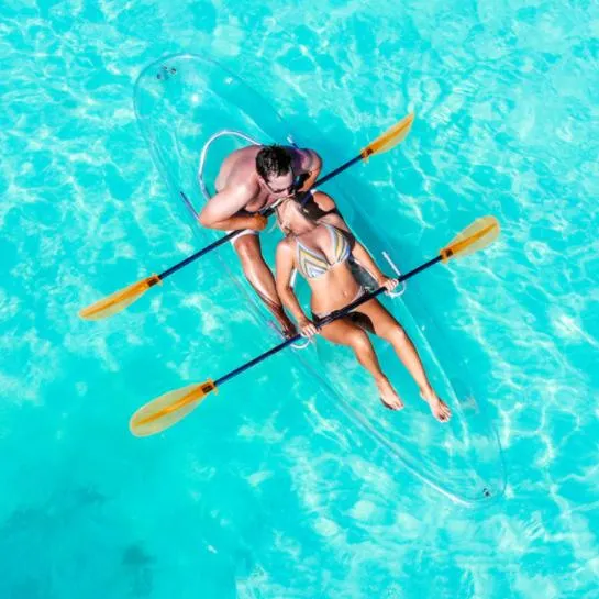 Crystal Kayak Fishing Boat Transparent Canoe with Clear Bottom for Wholesale