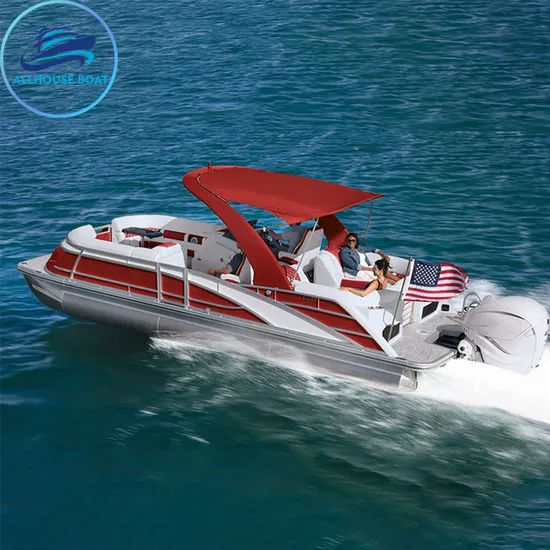 New Luxury Aluminum Pontoon Boat with Electric Bimini for Sale