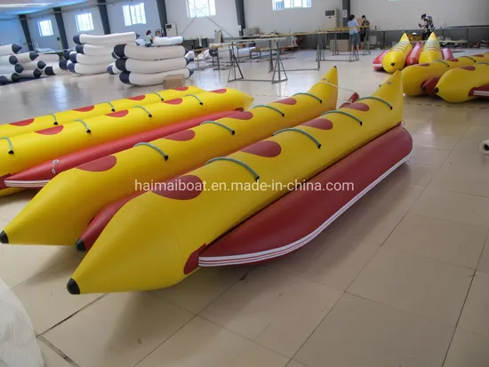 China Boat 23FT 16 Persons 7m Double Row Banana Style Boat Mehler PVC Inflatable Draggy Boat Motorless Boat Sea River Banana Boat Without Power