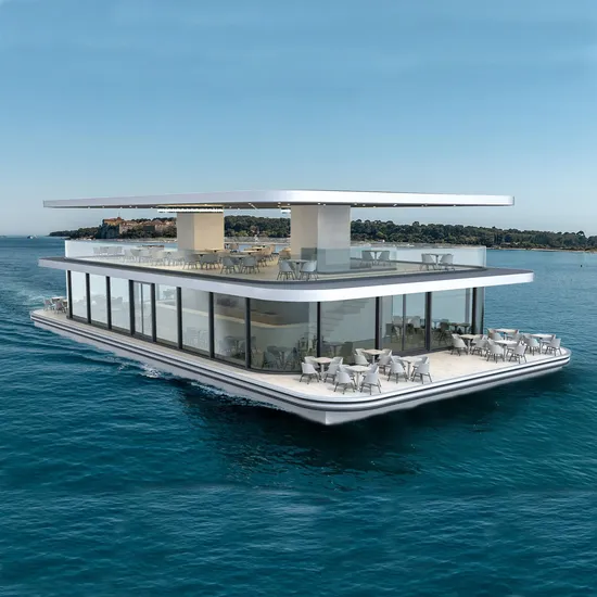 2025 China Aluminum House Boat Manufacturer Yachts Small Luxury Floating Houseboat with Motor for Sale