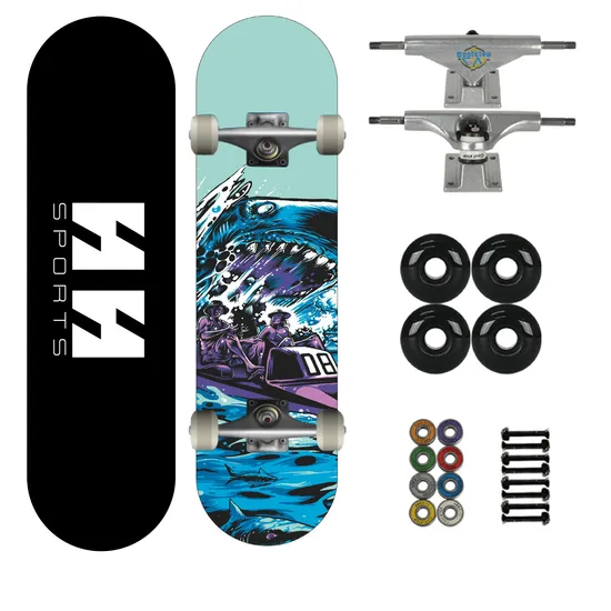 7 Ply Maple Wood Skate Board Printed Truck Skateboard with PU Wheel Board