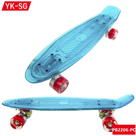 22 Inch LED Plastic Transparent Skateboard Penny PC Skate Board for Girls