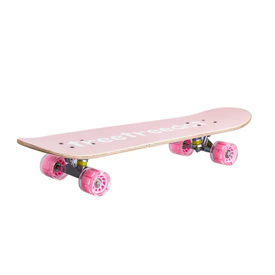 OEM & ODM Professional Skateboard 100% Canadian Maple Wood Surf Skate Long Board Double Kick Skateboard 31 Inch (Pink princess)