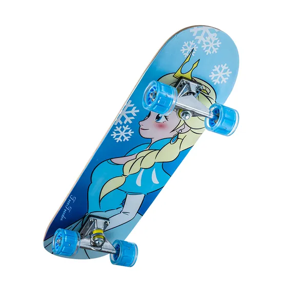 OEM & ODM Professional Skateboard 100% Canadian Maple Wood Surf Skate Long Board Double Kick Skateboard (princess)