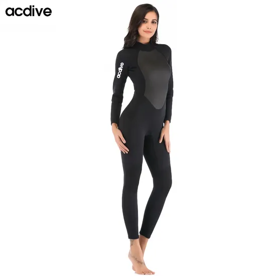 Acdive Classic Women Factory Customized Full Sleeve 3mm Shark Skin Neoprene Slim Fit Scuba Diving Wetsuit