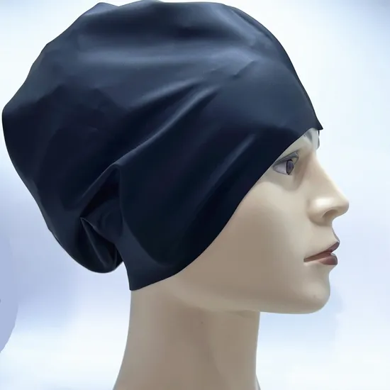 Adult Big Long Hair Silicone Swimming Cap, High Elasticity Thick Swim Hats for Long Hair, Bathing Swimming Cap