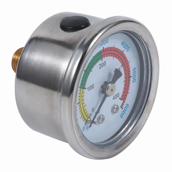 1.5" 40mm 40MPa M10*1 High Pressure Car Washer Pump Luminous Liquid Filled Pressure Gauge