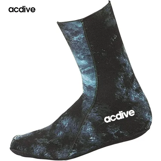 Acdive Customized Camo Printing 3mm Neoprene Anti-Slip Sports Booties Spearfishing Scuba Diving Socks