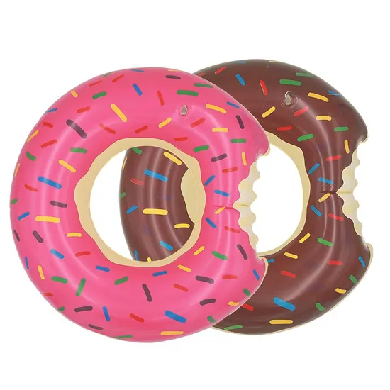Funny Beach Party Toys Doughnut Shape Inflatable Swim Ring for Kids Adults