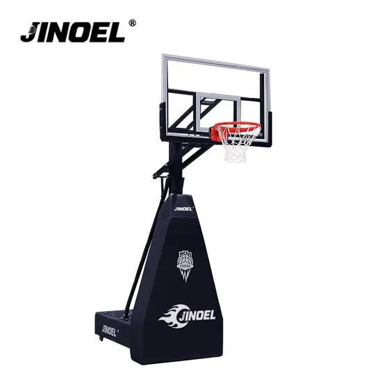 Jinoel Popular Basketball Stand Indoor Outdoor Customizable Tempered Glass Training Basketball Stand Hoop for Adults and Teenagers