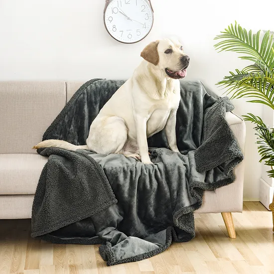 OEM Custom Manufacture Waterproof Warm Flannel Sherpa High Quality Foldable Outdoor Dog Cat Pet Product Blanket