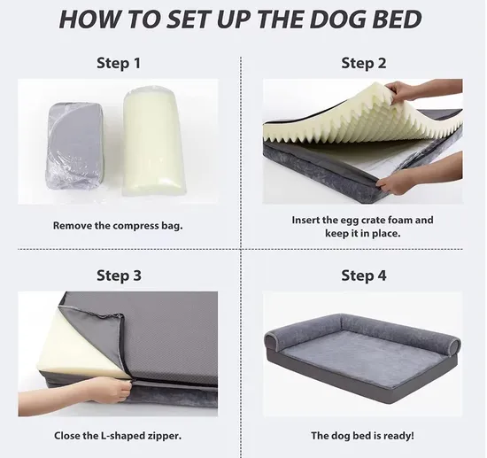 Min Order Pet Produts Pet Dog Bed with Memory Foam Dog Cat Bed 7 Inches Height Pet Supply Customeried Orthopaedic Plush Couch Memory Foam Dog Pet Bed