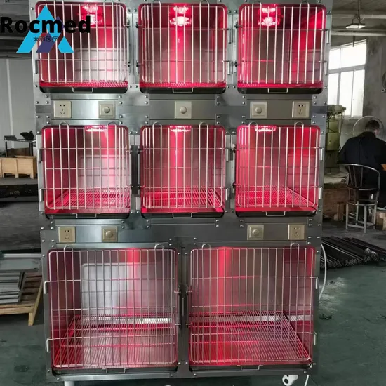 China Manufacturer Price Money Dog Cat Zoo Pig Farm Veterinary ICU Vet Pet Customize Chamber Kennel Therapy Warm Oxygen Cage for Cat Animals Hospital Clinic
