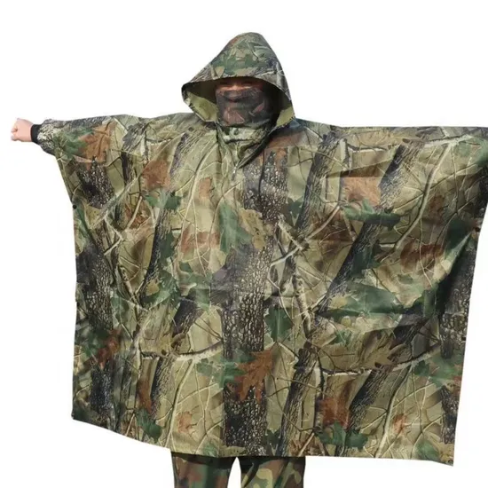 Custom Hooded Lightweight Rain Poncho with Logo Outdoor Hiking Adult Multipurpose Poncho Raincoat