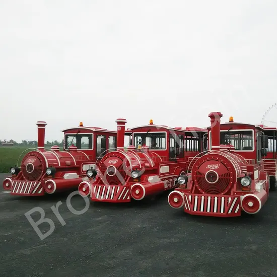 Large Capacity 3 Trailers Mini Trains 74 Seats Trackless Electric Tourist Train