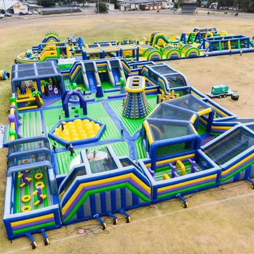 Bounce House Giant Inflatable Theme Park with Pop Obstacle Courses Inside From China Inflatable Factory