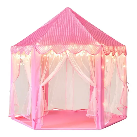 Wholesale Princess Castle Playhouse Large Kids Play Tent with LED Star Lights