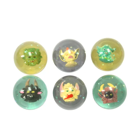 3D Cartoon Insidefigure Bounce Custom Transparent Super Bouncy Ball