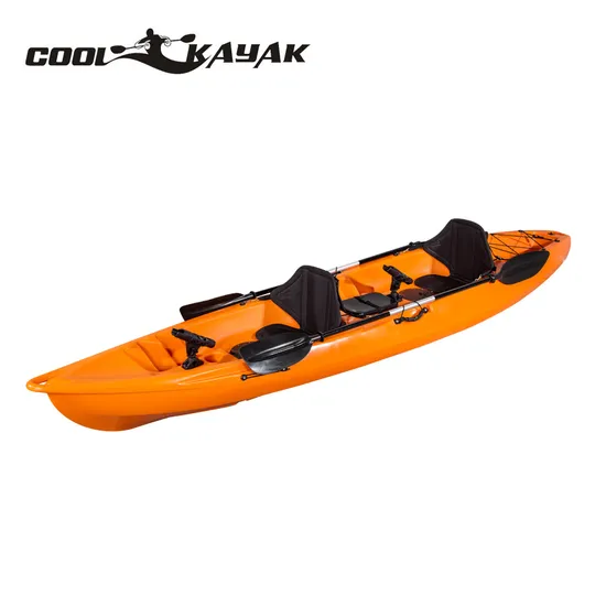 Tandem Sit on Top 2 Person Plasitc HDPE Kayac Roof Track Rowing Boats Fishing Kayak for Sale