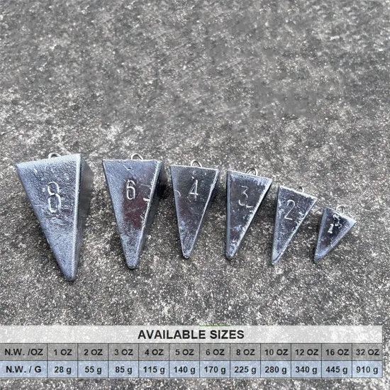 Pyramid Shaped Fishing Lead Sinkers Fishing Weight Sinkers