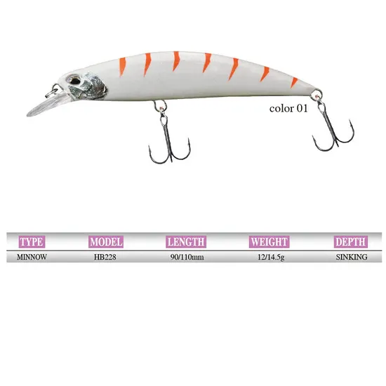 Weihai Lutac Fishing Minnow Lures with Bkk Hook 90/110mm Artificial Hard Lure Floating Water