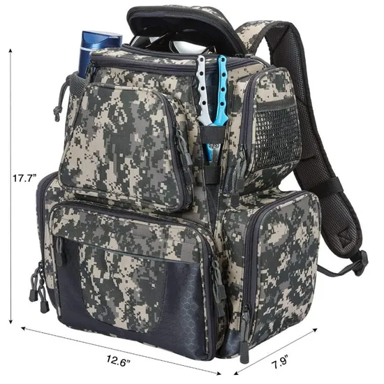 Fishing Tackle Backpack Big Capacity Waterproof Tackle Bag with Rain Cover