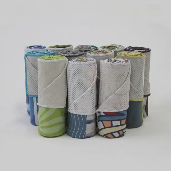 Popular Design Microfiber Double Sided Fleece Digital Printing Non-Slip Yoga Towel