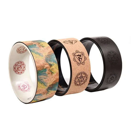Customized Logo Eco Friendly Fitness Yoga Cork Wheel