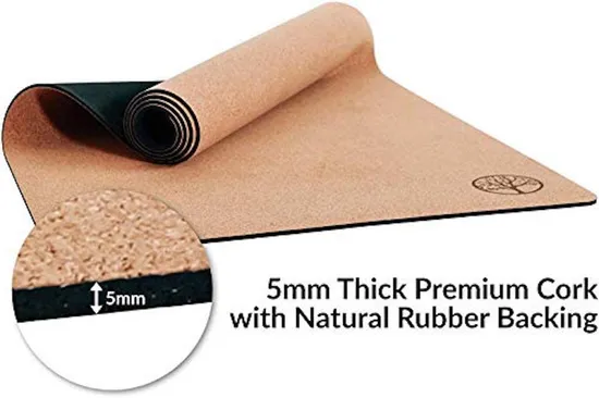 Eco Friendly Cork Jute Rubber Yoga Mat