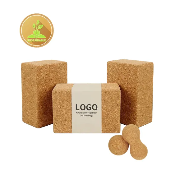 2025 New Design Print Custom Natural Cork Yoga Block