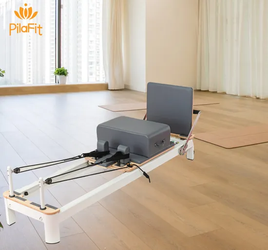 Wholesale Home Aluminium Wooden Folding Pilates Reformer with Wood Tower Cadillac Good Quality for Sale