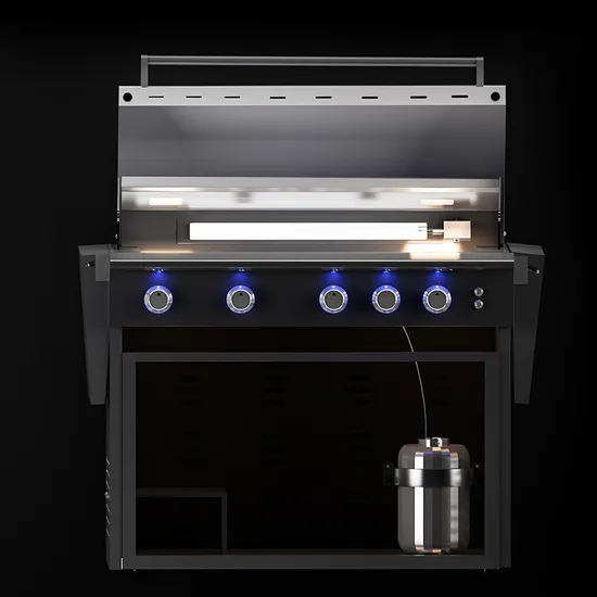 Heavy Duty Outdoor Indoor BBQ Kitchen Lp Np 4 Burners Gas Household Grill Stainless Steel Moveable Natural Gas Table Barbecue Grill