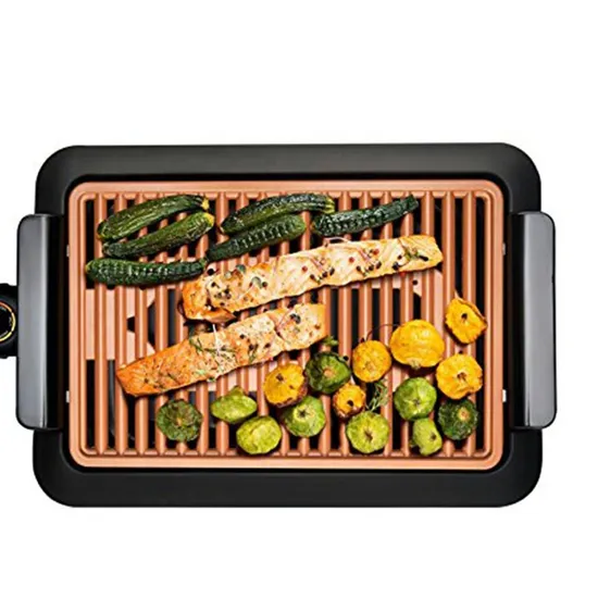 Indoor 1200W Electric Temperature Control Aluminum Non-Stick Grill Plate