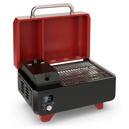 Outdoor Portable Tabletop Pellet Grill and Smoker with Digital Control for BBQ