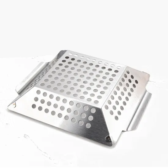 Vegetable Grilling Basket Stainless Steel Pure Grill BBQ Vegetable Grilling Basket - Stainless Steel Barbecue Pan Tray Wbb15738