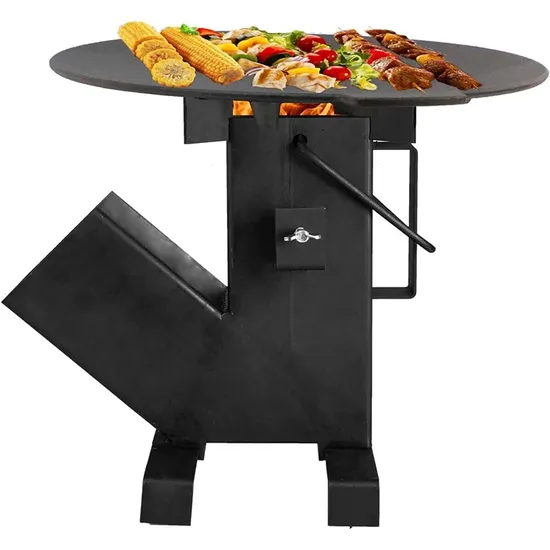 Camping Rocket Stove with Handle Outdoor Survival Wood Burning