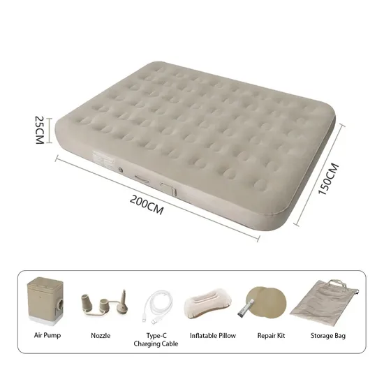 Portable Outdoor Camping Tent Inflatable Air Mattress with Buil-in Air Pump