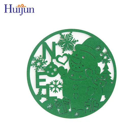 Non-Slip Felt Quilted Christmas Table Mat Coasters Non-Woven Placemats Patterns Decoration Home Supplies