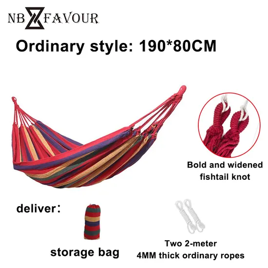 Nb-Favour Outdoor Hammock Folding Single Double Camping Hanging Canvas Hammock