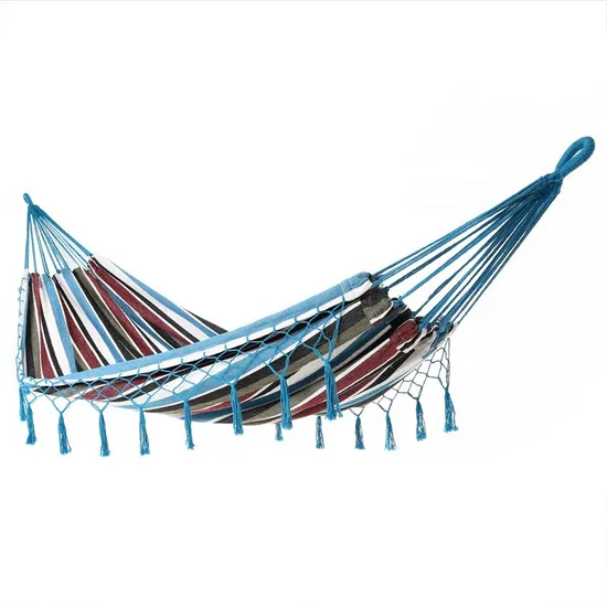 Multi-Color Tassel Macrame Hammock Portable Canvas Camping Hammock