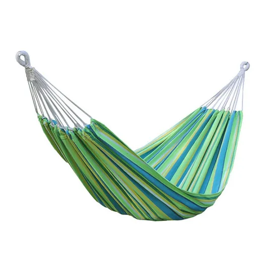 Outdoor Portable Camping Light Weight Hammock Folding Single Double Hanging Canvas Hammock Swing Bed